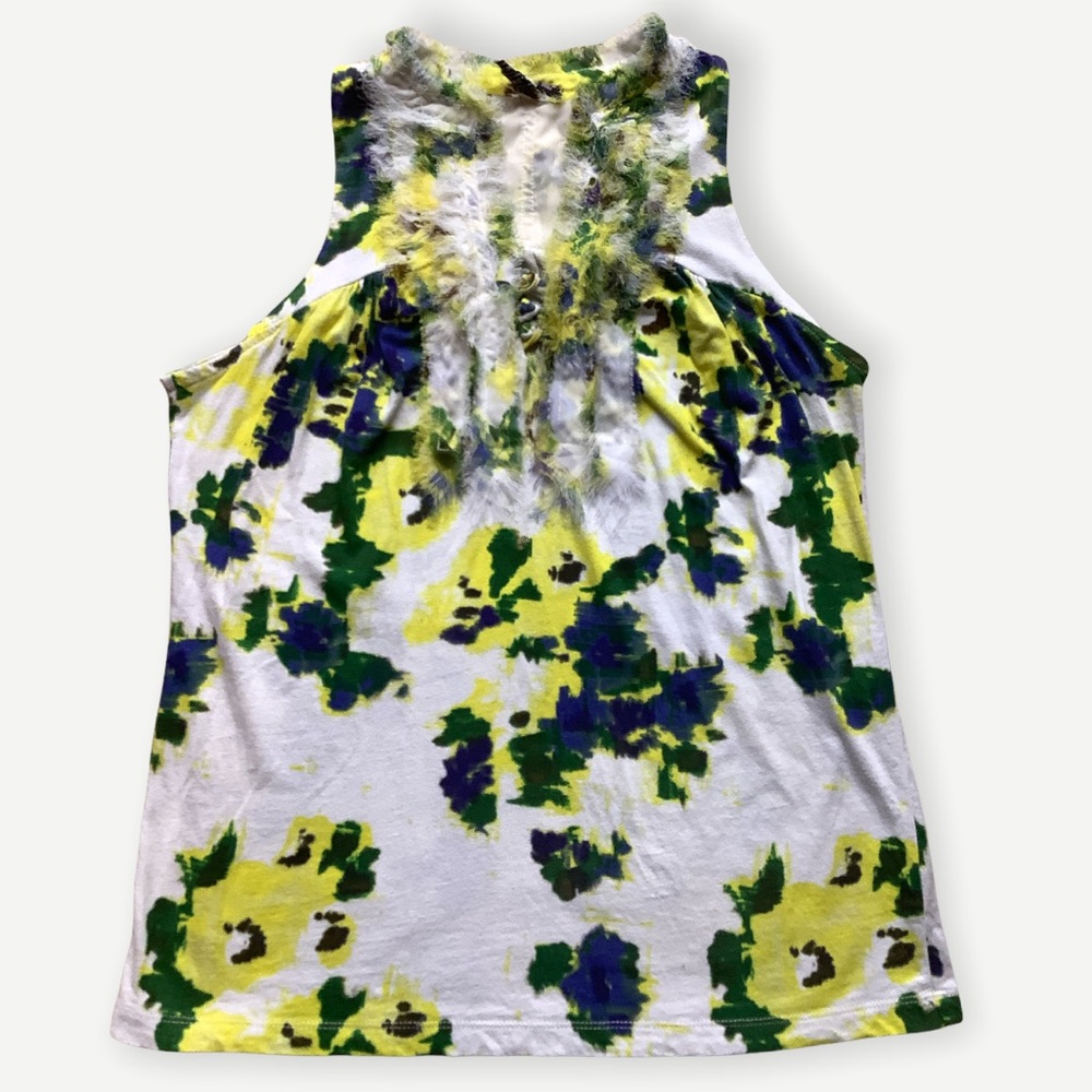 Anthropologie One September Tank Top with Fraying Detail Size P-Small